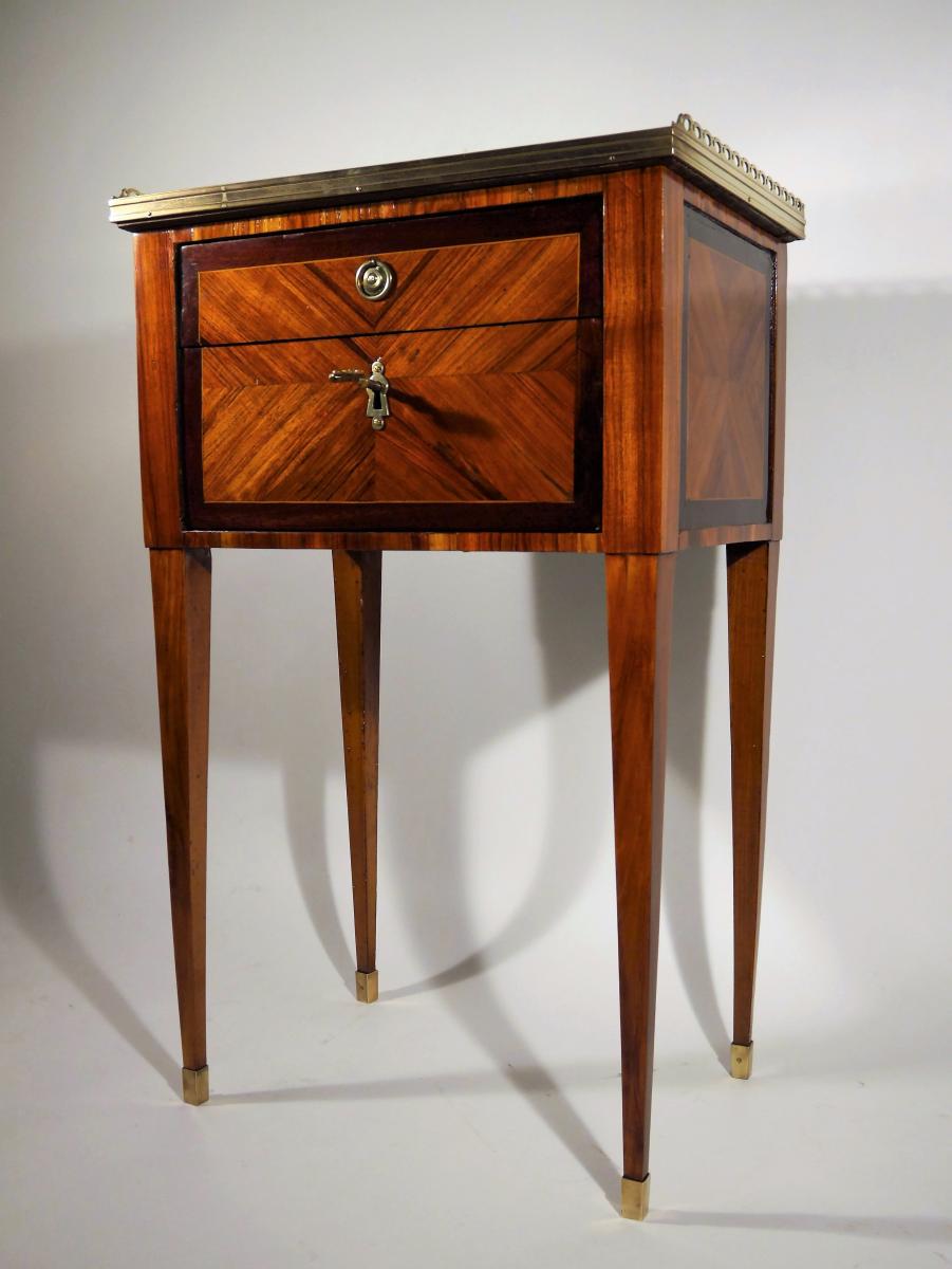 Working Table Or Bedside Table, Louis XVI Period, By F Schey, 18th Century-photo-2