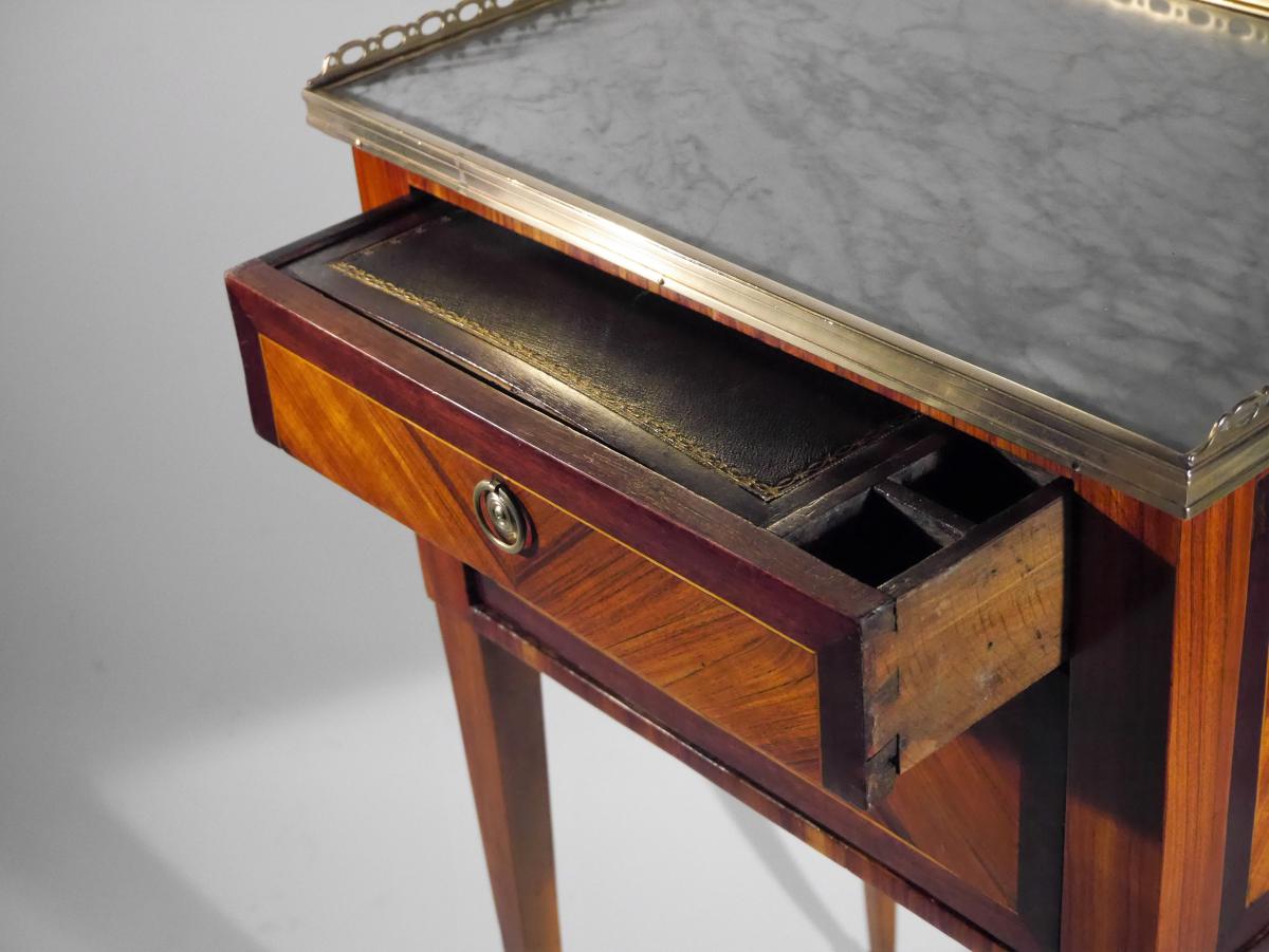 Working Table Or Bedside Table, Louis XVI Period, By F Schey, 18th Century-photo-3