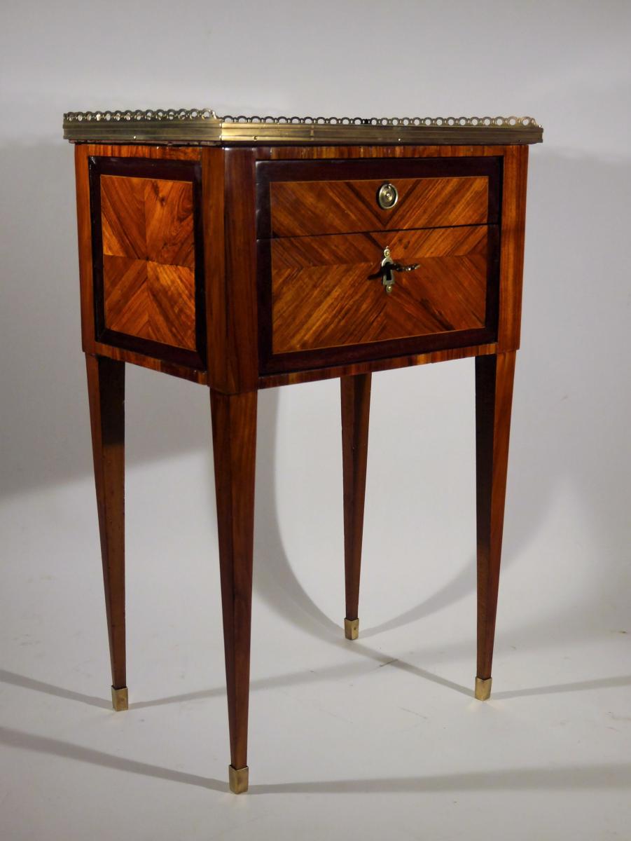 Working Table Or Bedside Table, Louis XVI Period, By F Schey, 18th Century-photo-4