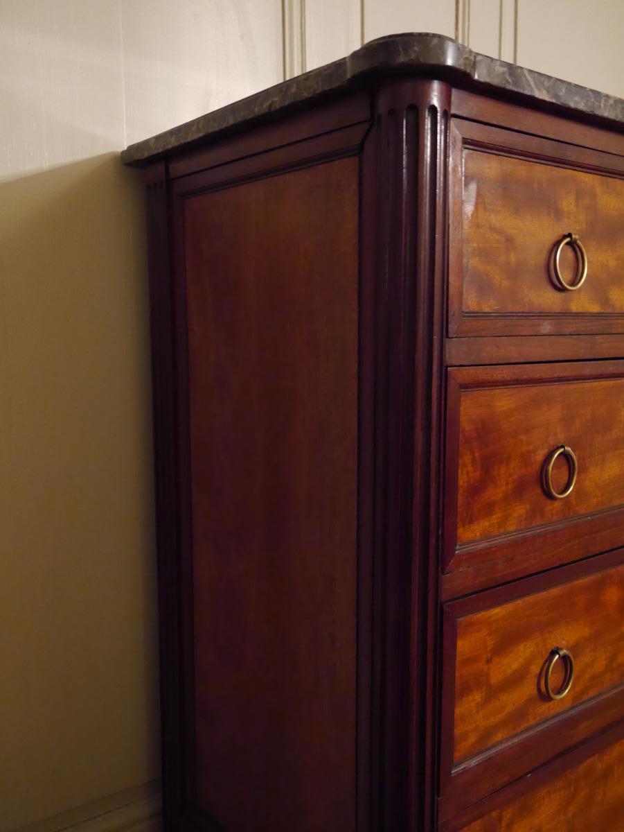 Chest In Mahogany, Louis XVI Period, 18th Century-photo-4