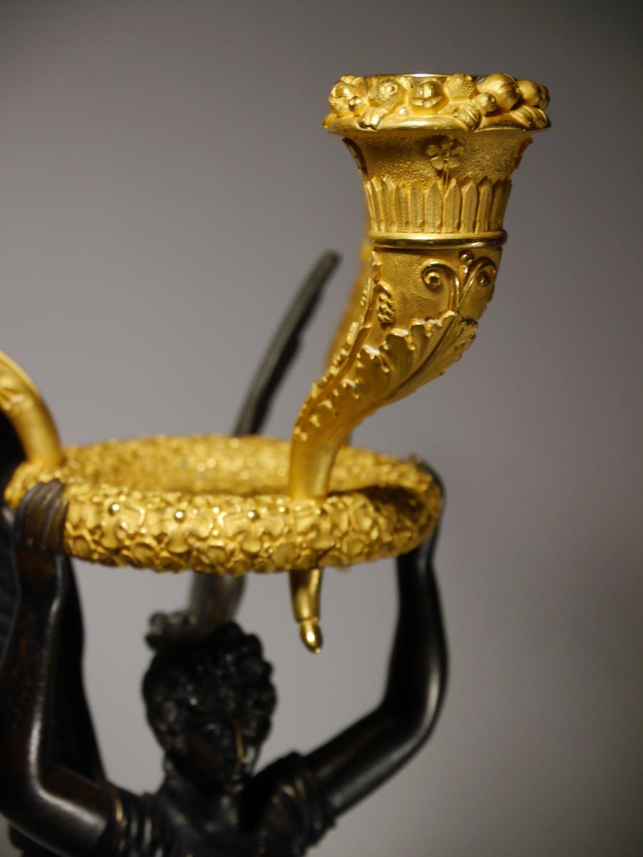 Paire De Candélabres d'époque Empire, Par Thomire, Début XIXe-photo-2