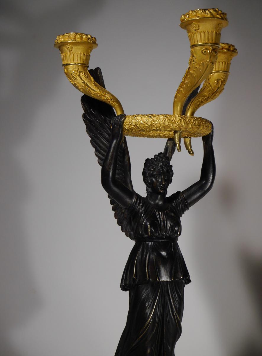 Paire De Candélabres d'époque Empire, Par Thomire, Début XIXe-photo-1