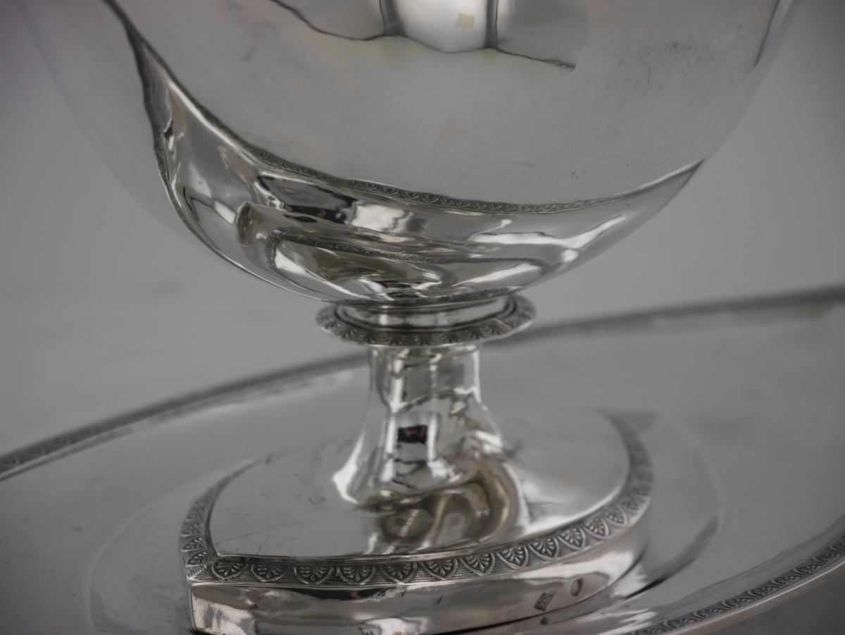 Silver Sauceboat, Empire Period, Beginning Of The 19th Century-photo-3