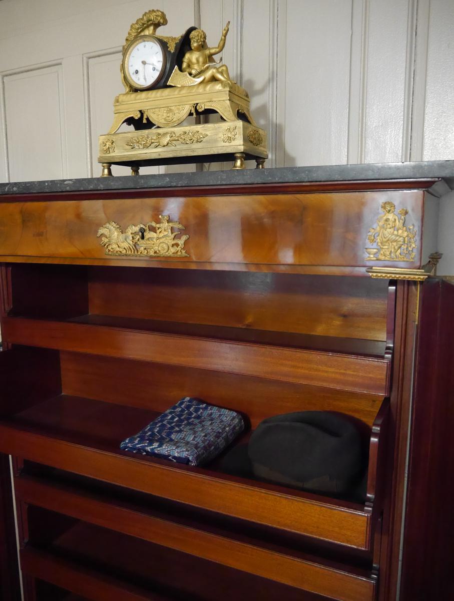 An Empire Wardrobe In Mahogany, Attributed To Thomire, Duterme Et Cie.-photo-5