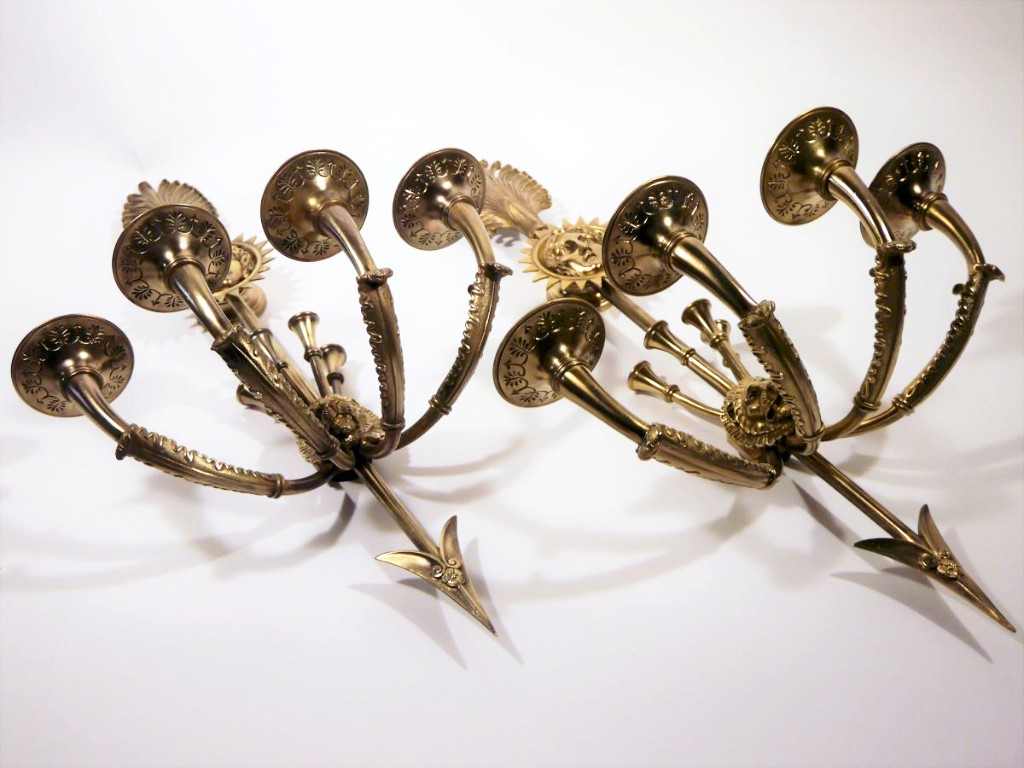 Paire d'Appliques à Flèches d'Après Claude Galle-photo-1