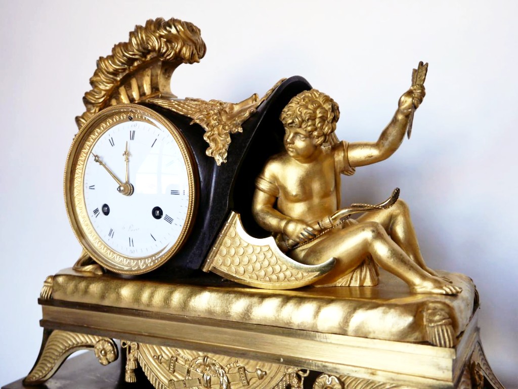 Mantel Clock With Eros, Empire Period, Early 19th Century-photo-4