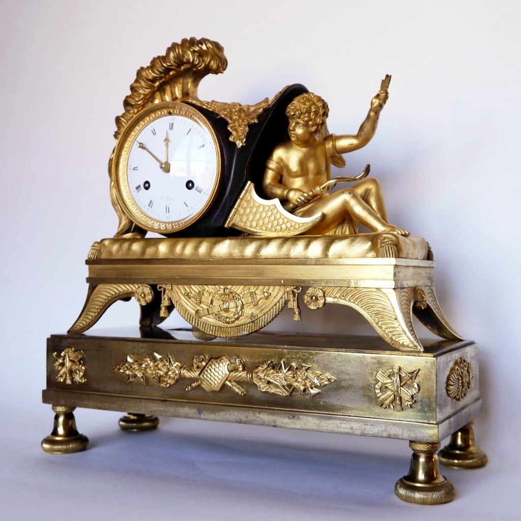 Mantel Clock With Eros, Empire Period, Early 19th Century-photo-4