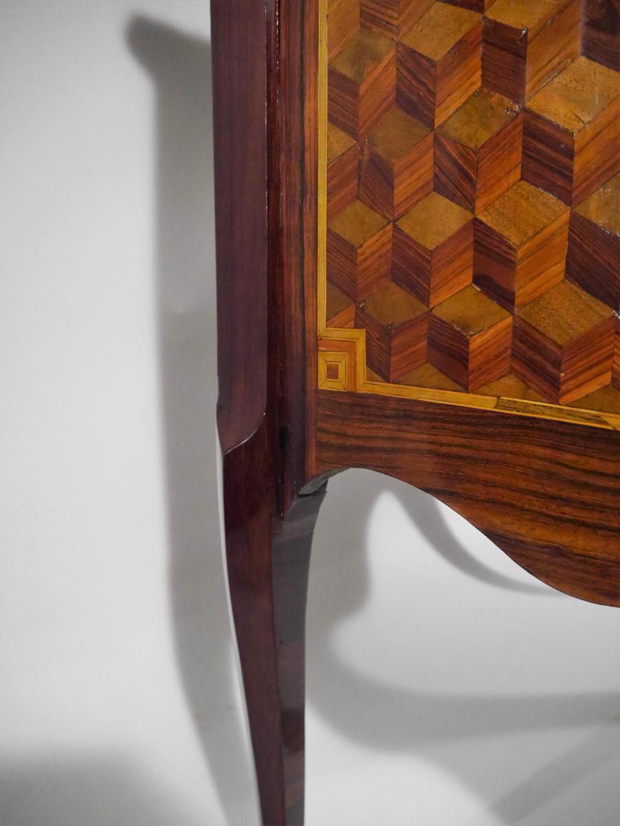 Commode "sauteuse" Transition Estampillé De G. Jansen, époque Louis XV, XVIIIe-photo-2