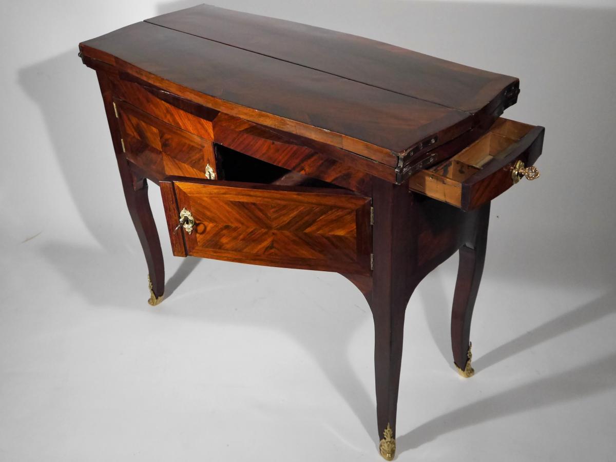 Rare Table à Transformation d'époque Louis XV, XVIIIe-photo-3