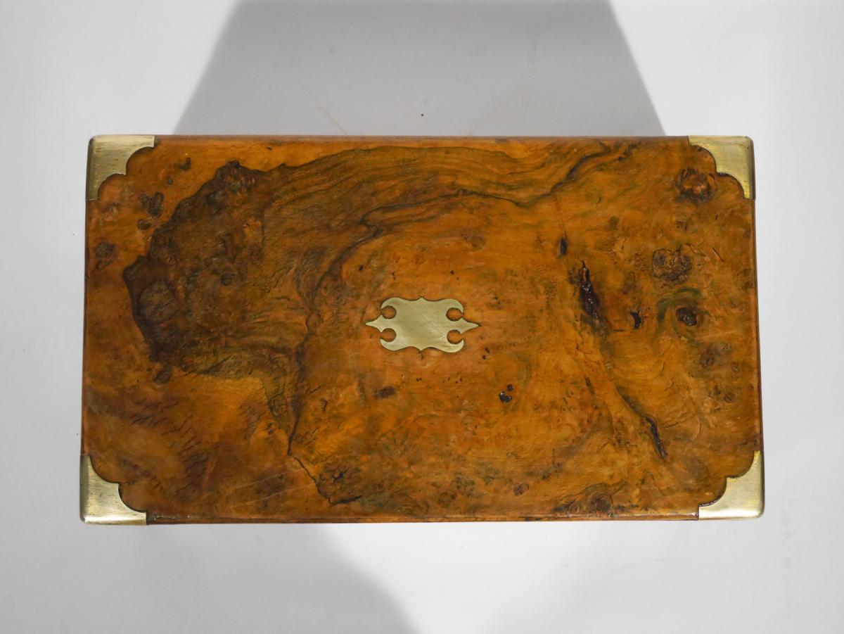 Napoleon III Writing Case In Elm Excrescence, 19th Century-photo-5