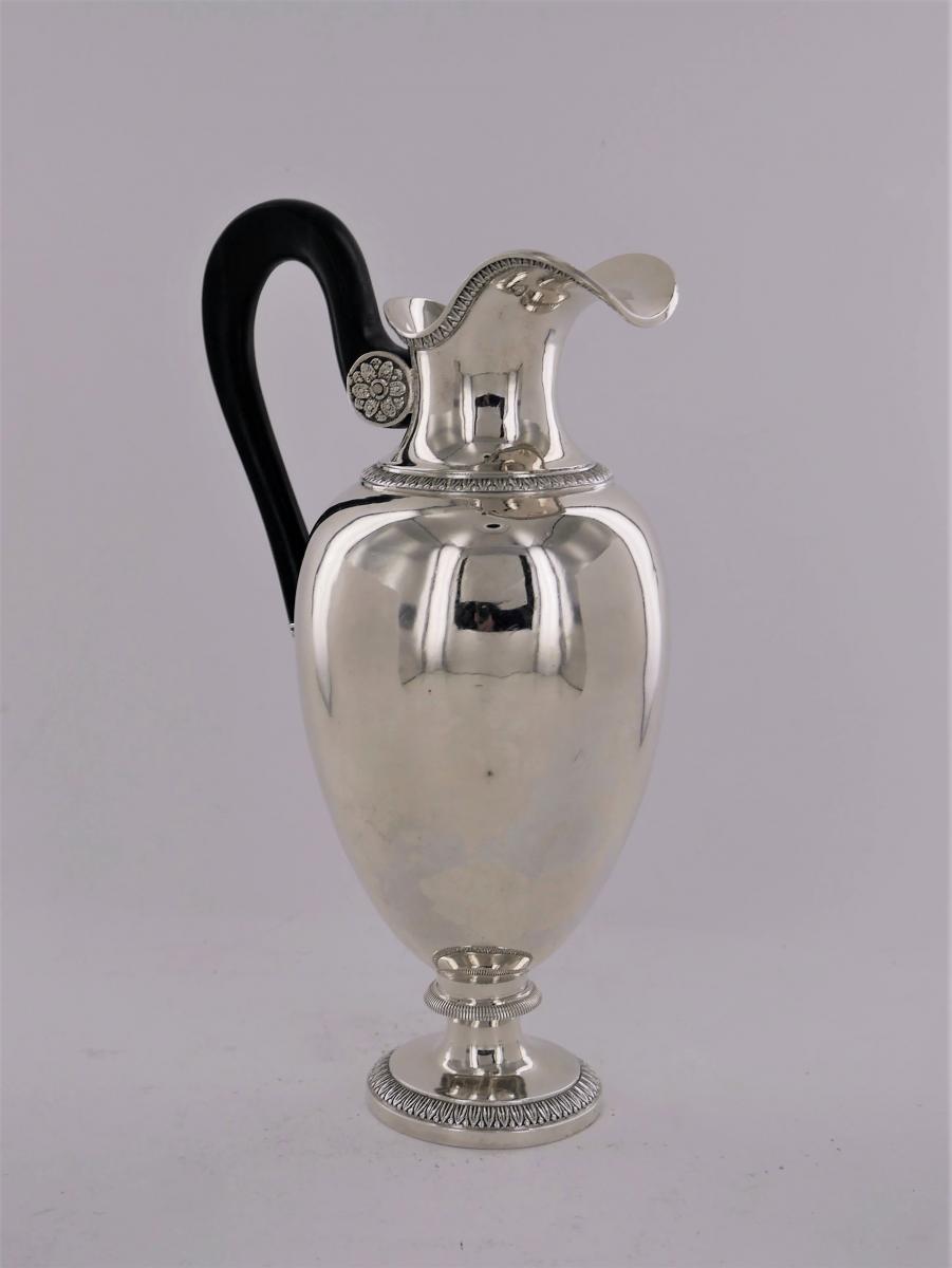 Ewer In Sterling Silver, Empire Style, Sterling Silver, 19th Century