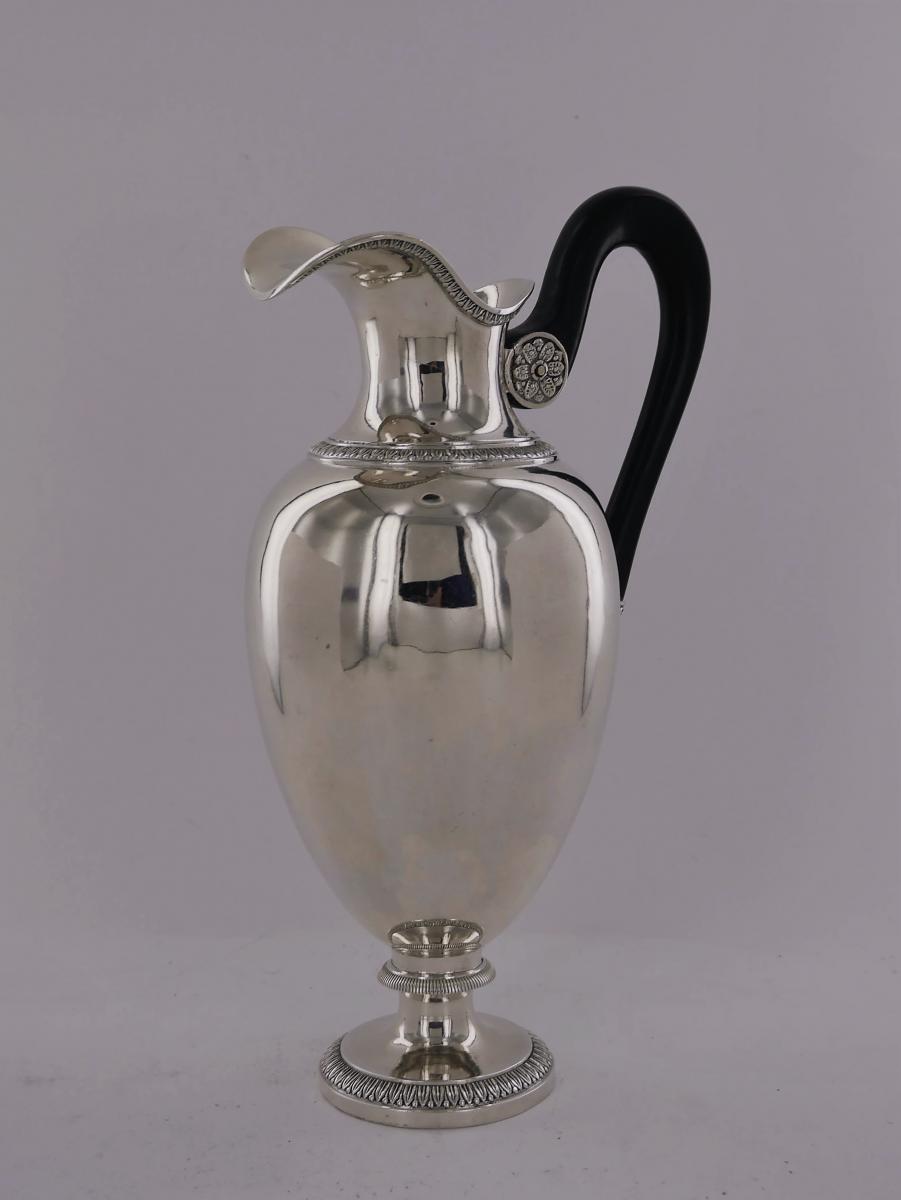 Ewer In Sterling Silver, Empire Style, Sterling Silver, 19th Century-photo-2