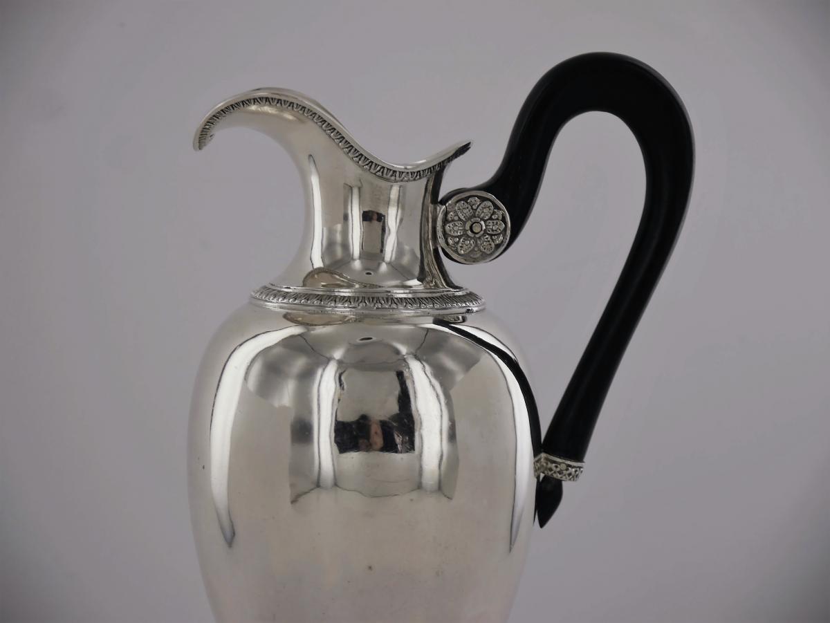 Ewer In Sterling Silver, Empire Style, Sterling Silver, 19th Century-photo-4