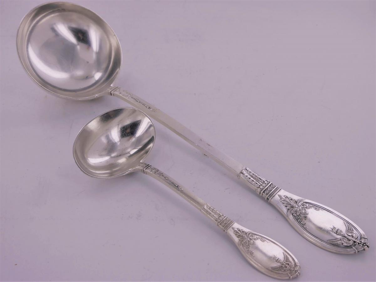 Ladle And Sauce Spoon In The Empire Style, 19th Century