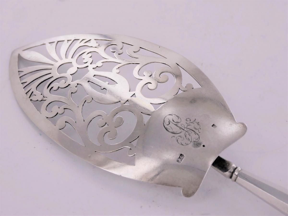 Silver Pastry Shovel, Switzerland, Early 19th Century-photo-1