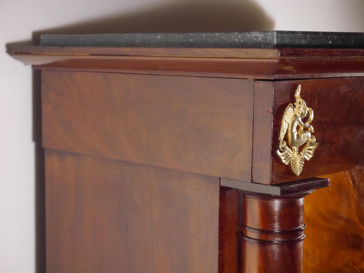 Secrétaire En Acajou d'époque Empire, Par Bernard Molitor, Début XIXe-photo-2