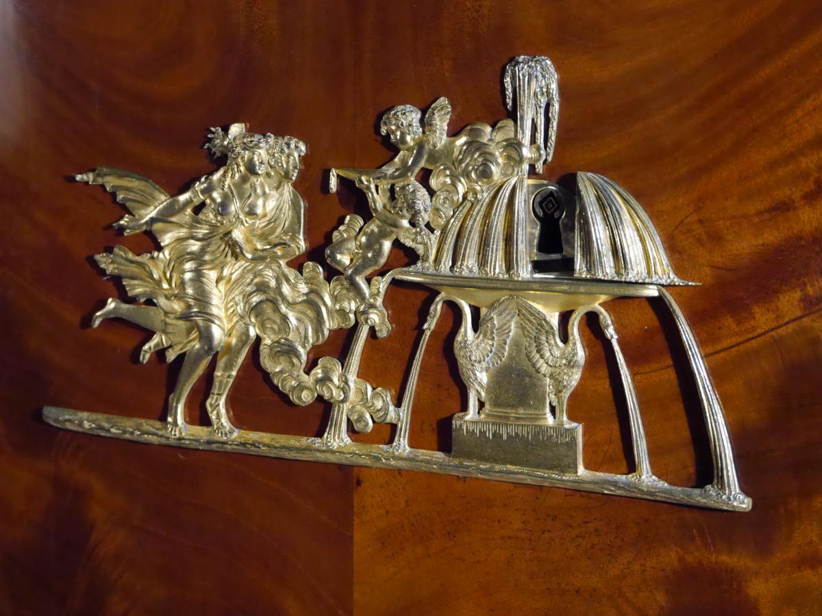 Secrétaire En Acajou d'époque Empire, Par Bernard Molitor, Début XIXe-photo-3