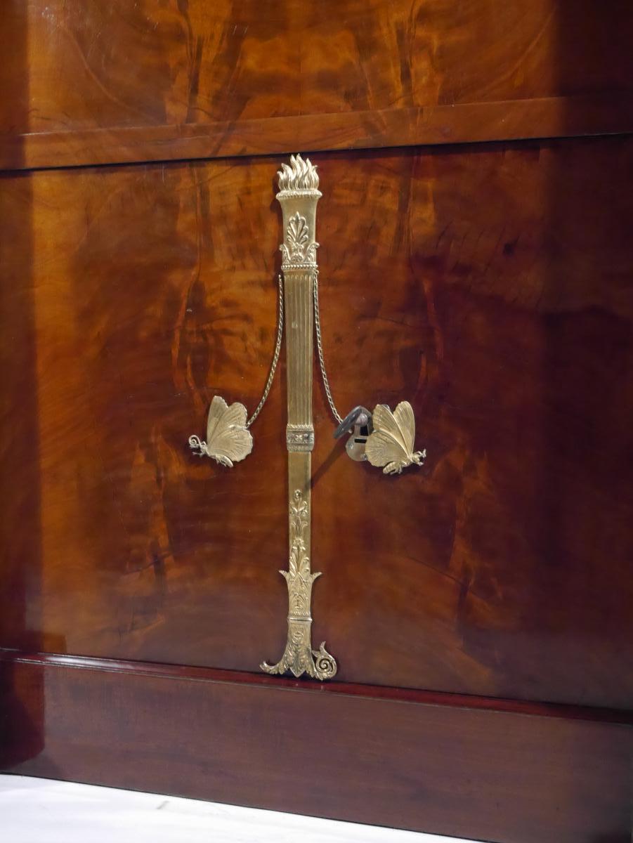 Secrétaire En Acajou d'époque Empire, Par Bernard Molitor, Début XIXe-photo-6