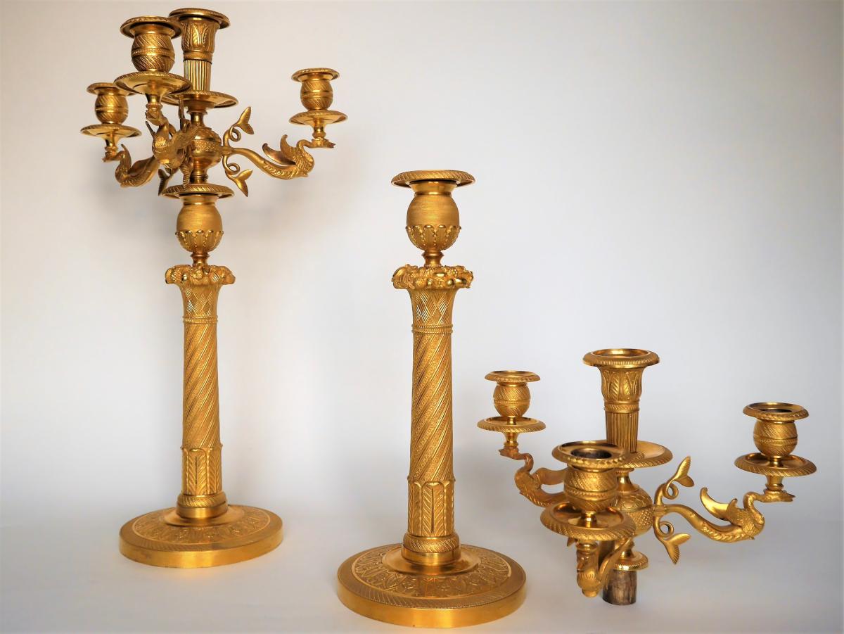Pair Of Empire Candelabra, Early 19th Century