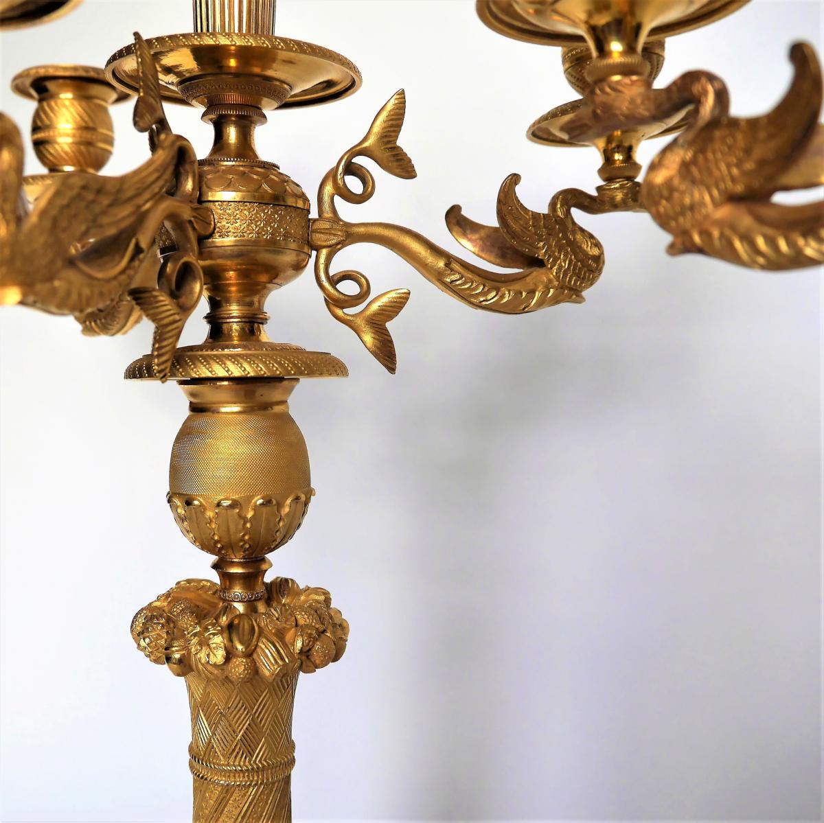 Pair Of Empire Candelabra, Early 19th Century-photo-3