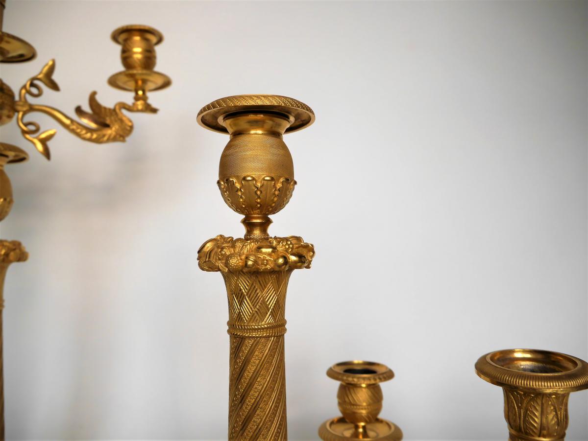 Pair Of Empire Candelabra, Early 19th Century-photo-4