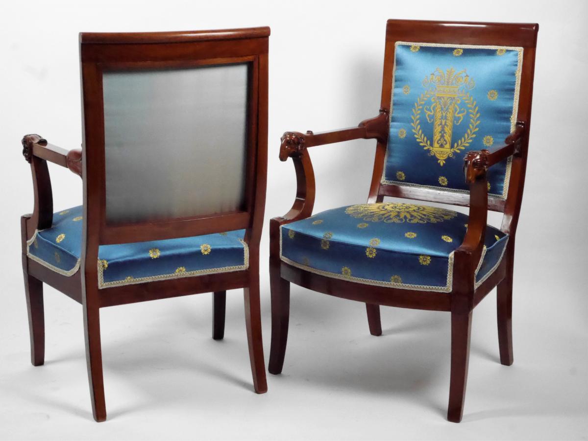 Pair Of Empire Period Armchairs By Jacob, Early 19th Century-photo-4