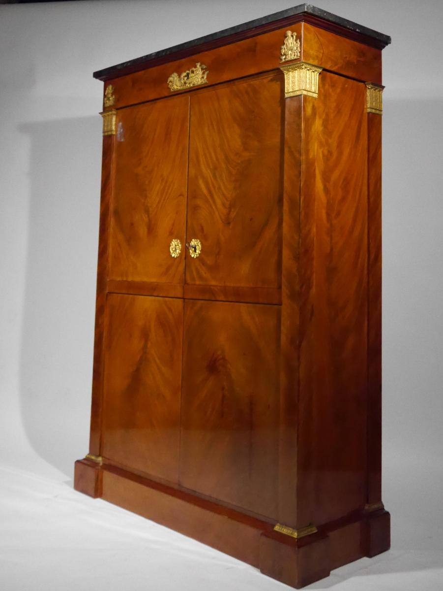 An Empire Wardrobe In Mahogany, Attributed To Thomire, Duterme Et Cie.-photo-2