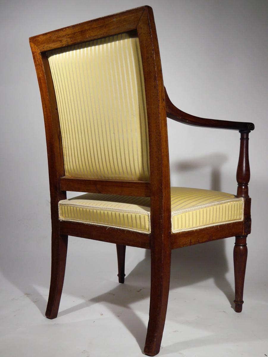 Fauteuil En Acajou d'époque Directoire, Estampillé De Georges Jacob, XVIIIe-photo-2