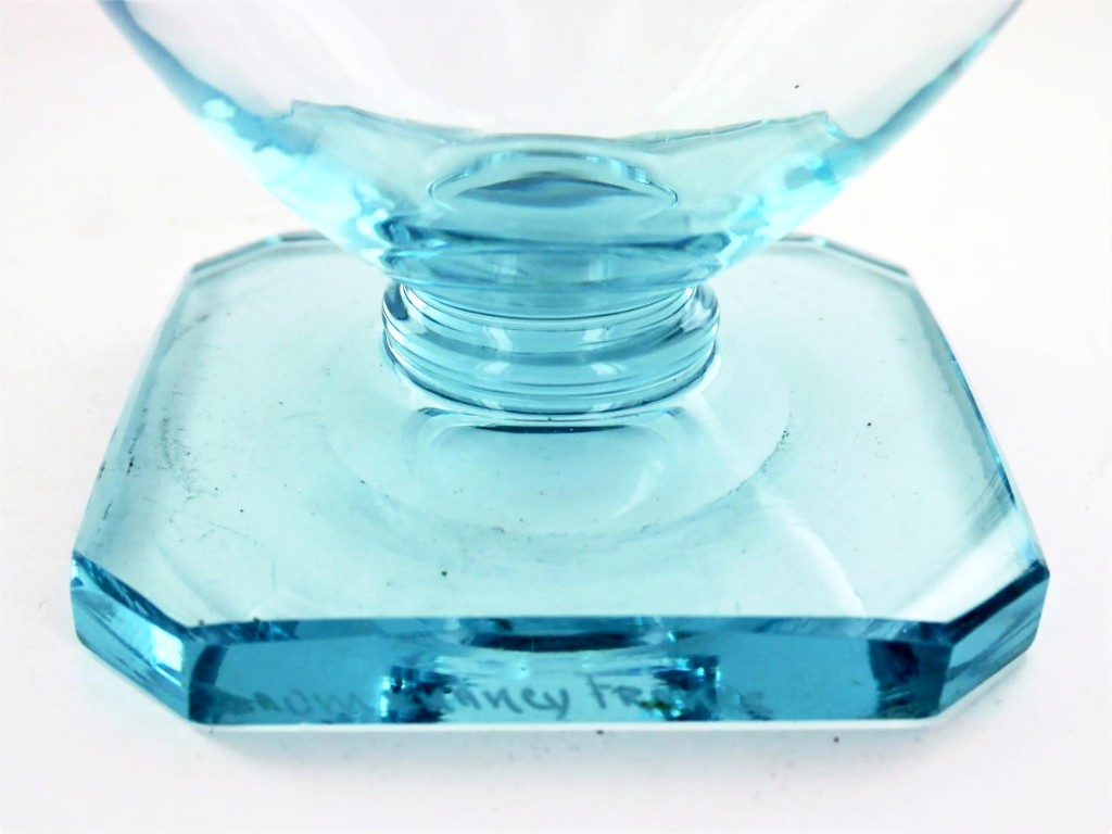 Vase Bleu En Cristal d'époque Art Déco, Signé Daum, XXe Siècle-photo-3
