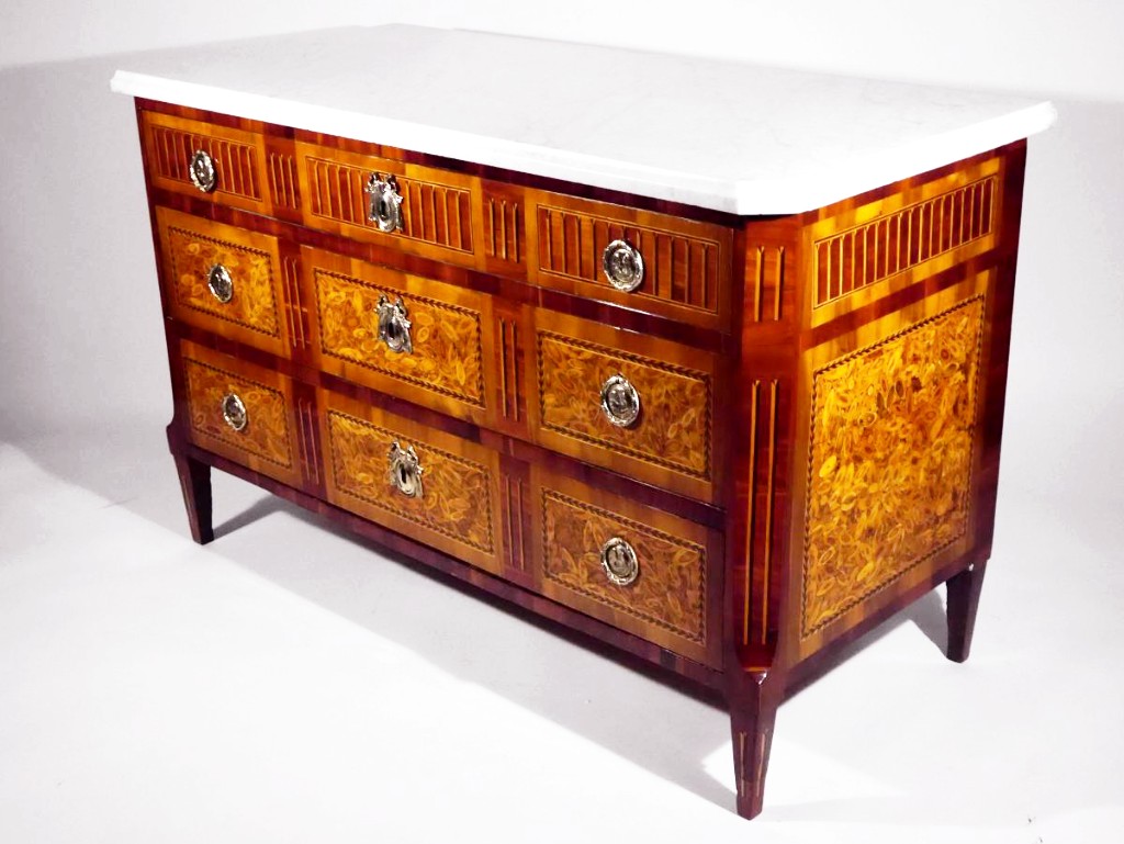 Louis XVI Chest Of Drawers In End Grain Wood, 18th Century-photo-2