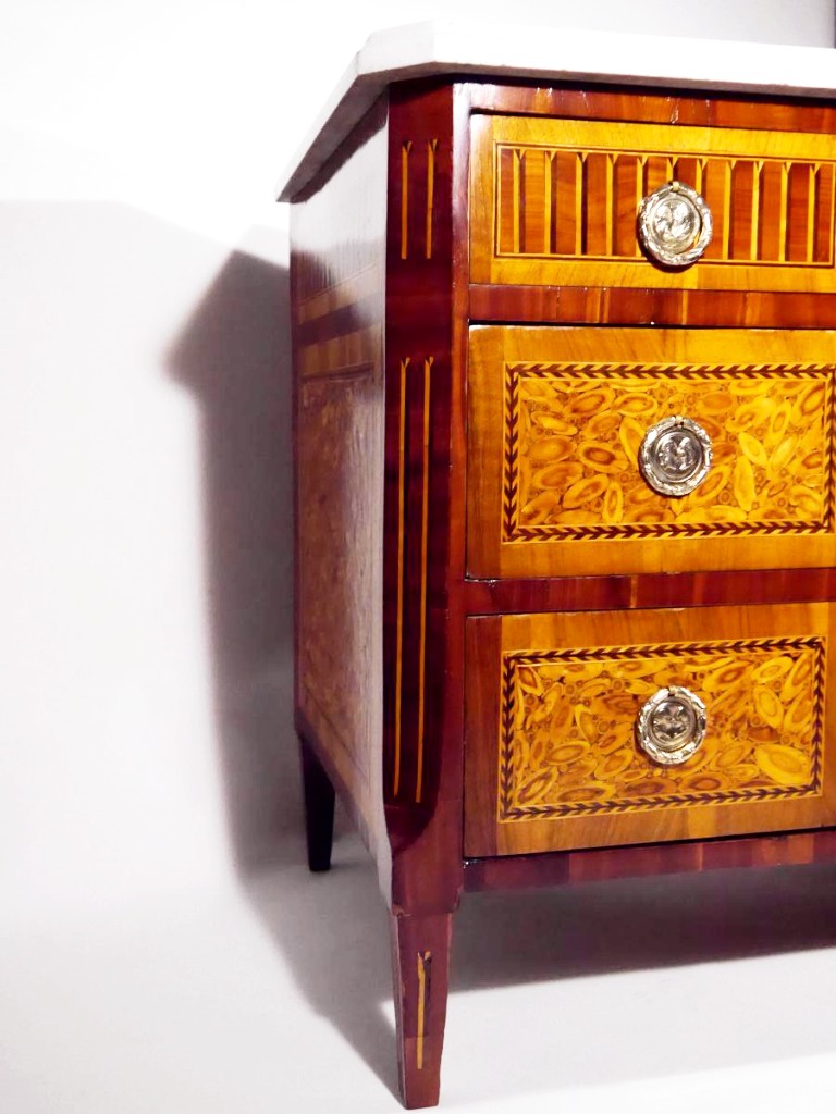 Louis XVI Chest Of Drawers In End Grain Wood, 18th Century-photo-3