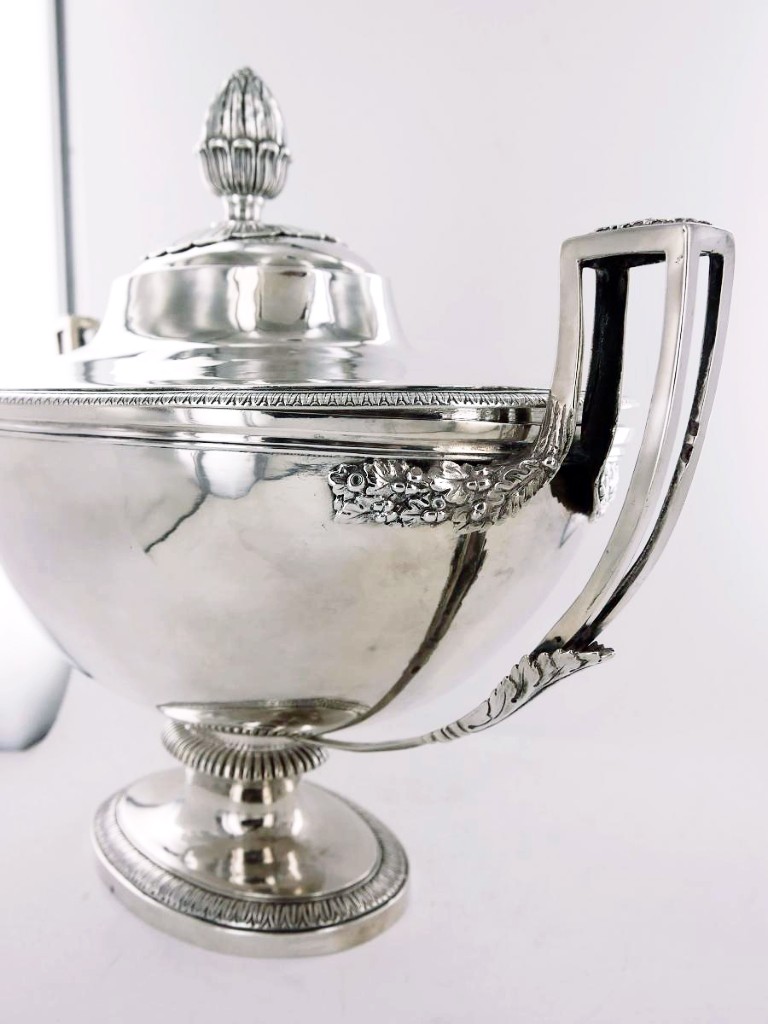 Silver Tureen Of The Empire Period, Early 19th Century-photo-3