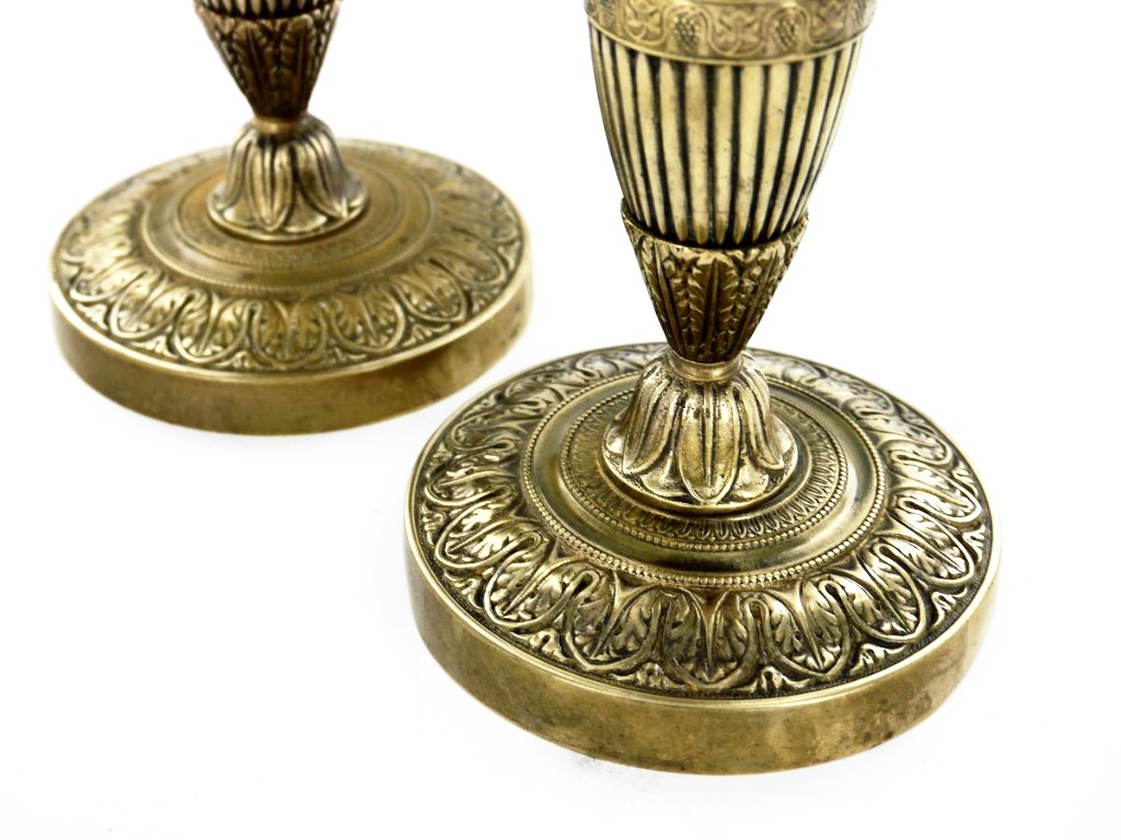 Pair Of Candlesticks In Gilt Bronze, Empire Period, Early Nineteenth-photo-3