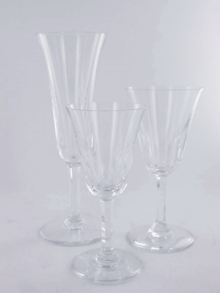 18 White Wine Glasses, St Louis Crystal, Cerdagne Model-photo-2