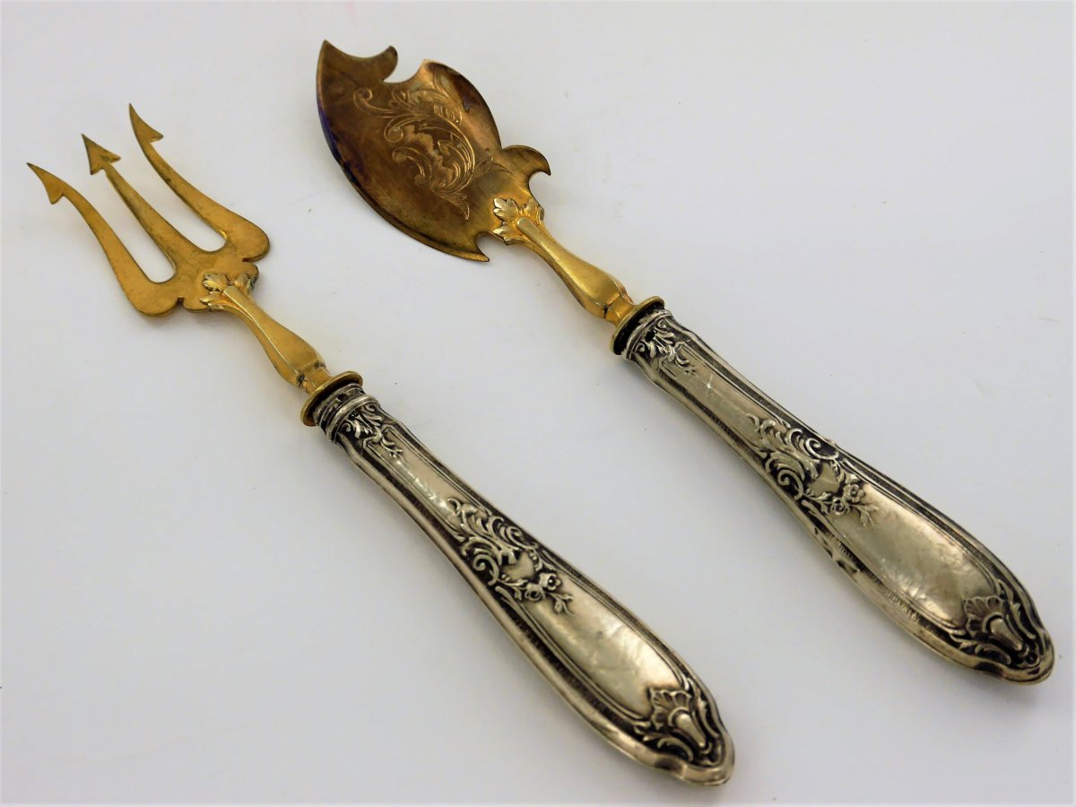 Service Or Cutlery For Mignardises Or Petits Fours, Silver, 19th Century