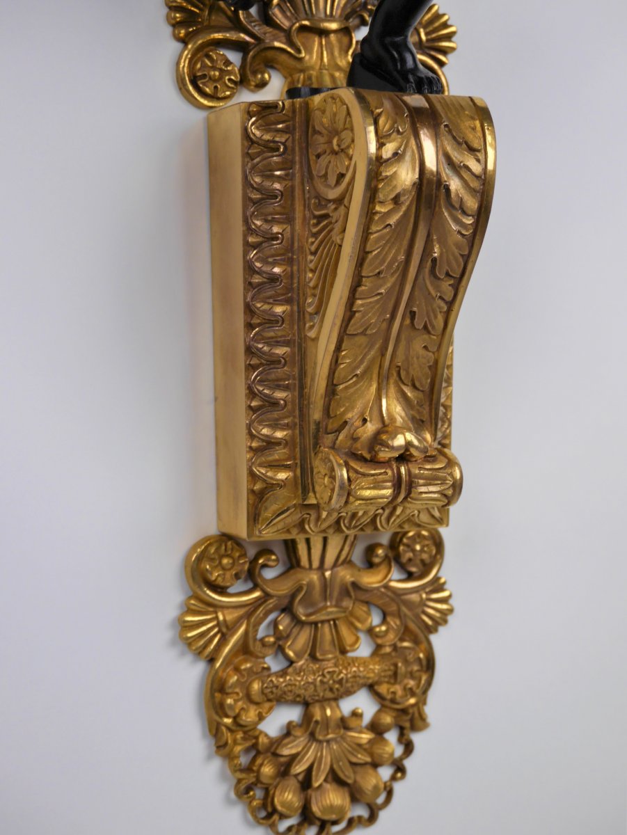 Pair Of Louis XVI Period Putti Sconces By André-antoine Ravrio, Late 18th Century-photo-3