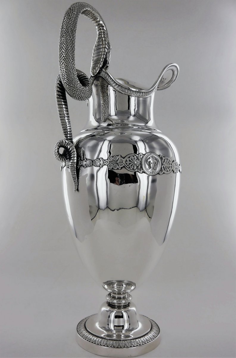 An Important Silver Ewer In The Empire Style, Early 19th Century-photo-1