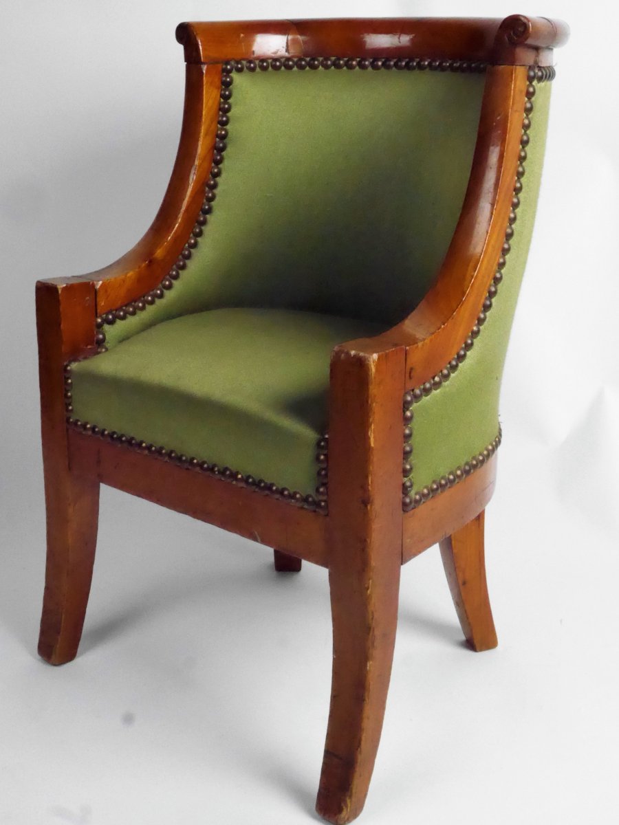 A Child's Armchair In Mahogany And Mahogany Veneer Empire, 1815-photo-2