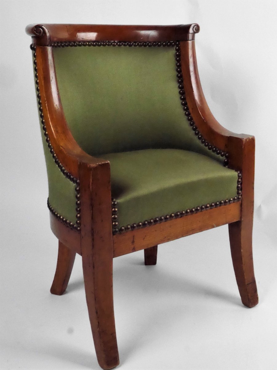A Child's Armchair In Mahogany And Mahogany Veneer Empire, 1815