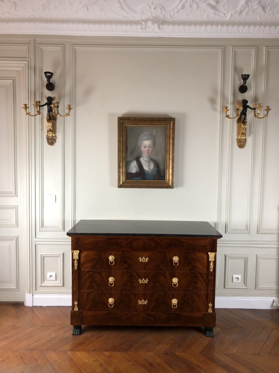 Empire Commode Stamped C Lemarchand, Beginning Of The 19th Century-photo-1