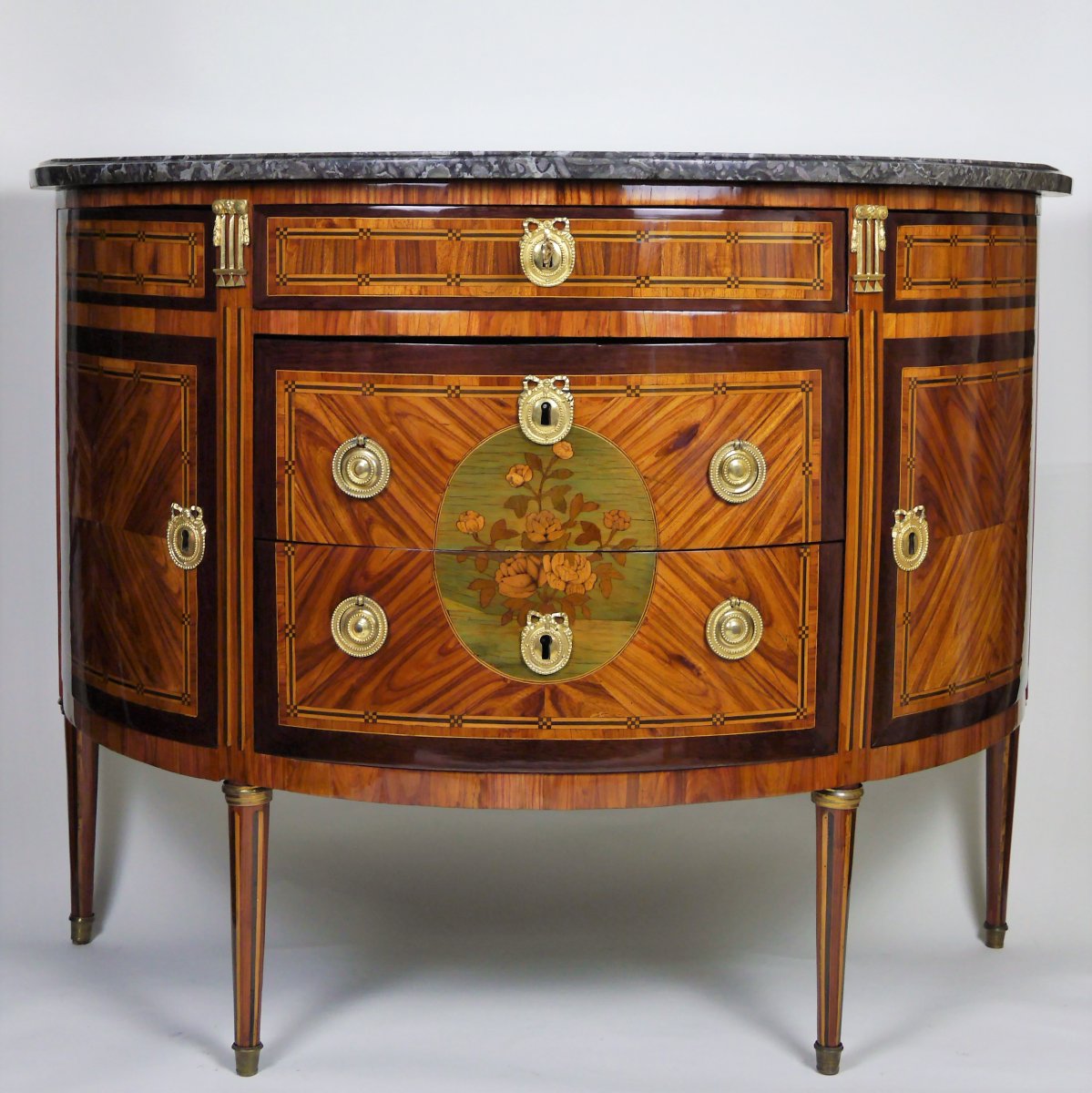 A Louis XVI Half-moon Commode By Vassou, 18th Century