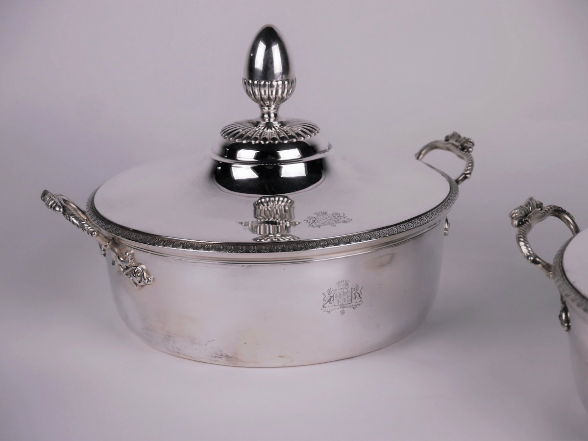 Paire De Légumiers En Argent, époque Charles X, XIXe-photo-2