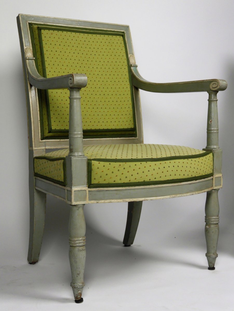 Paire De Fauteuils d'époque Empire Par Demay, Début XIXe-photo-2