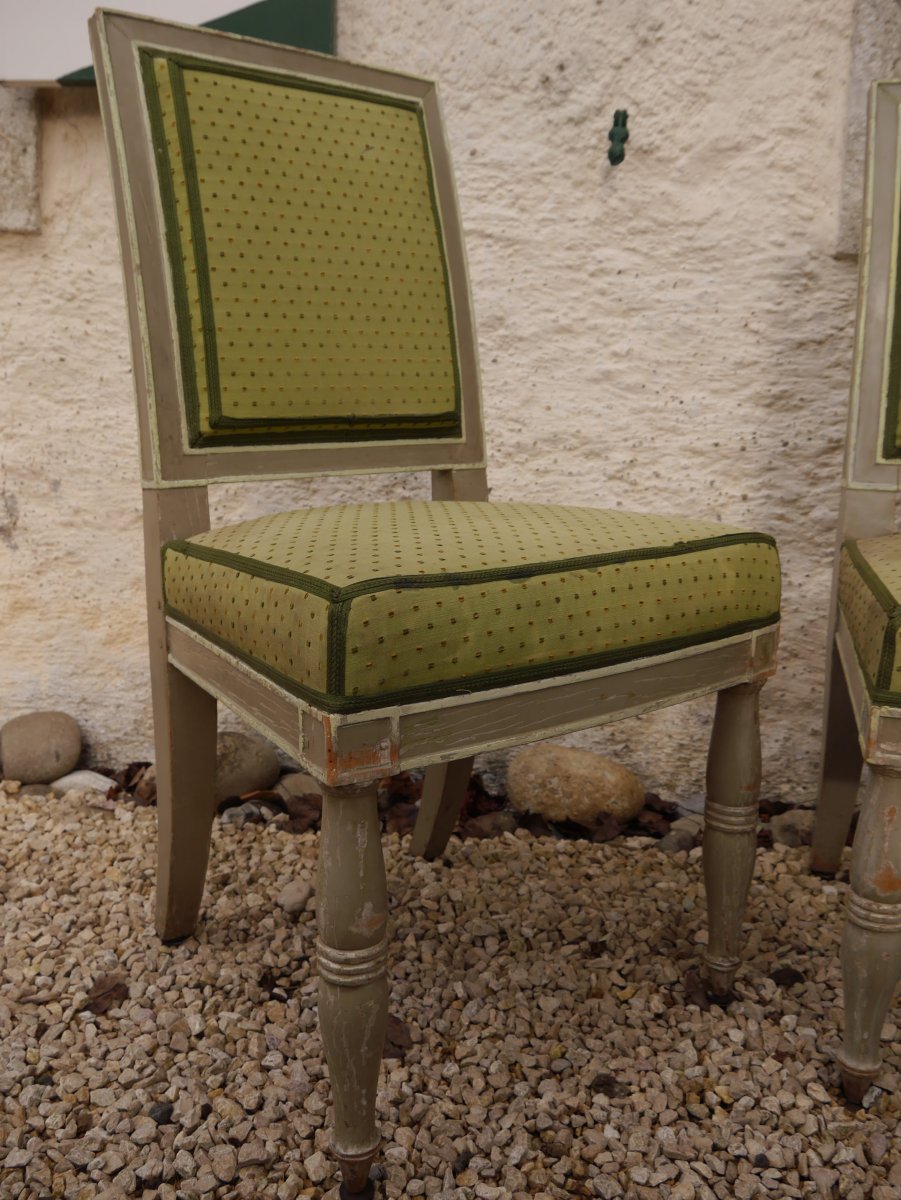 Suite De 4 Chaises Estampillées De Demay, Début XIXe Siècle-photo-3
