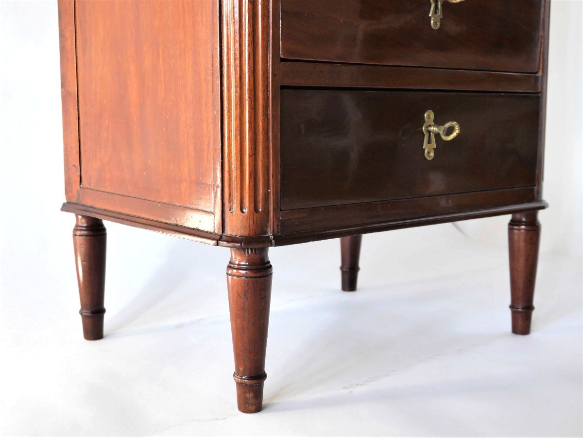 A Mahogany Chest Of Drawers Stamped By Aubry, Louis XVI Period, 18th Century-photo-1