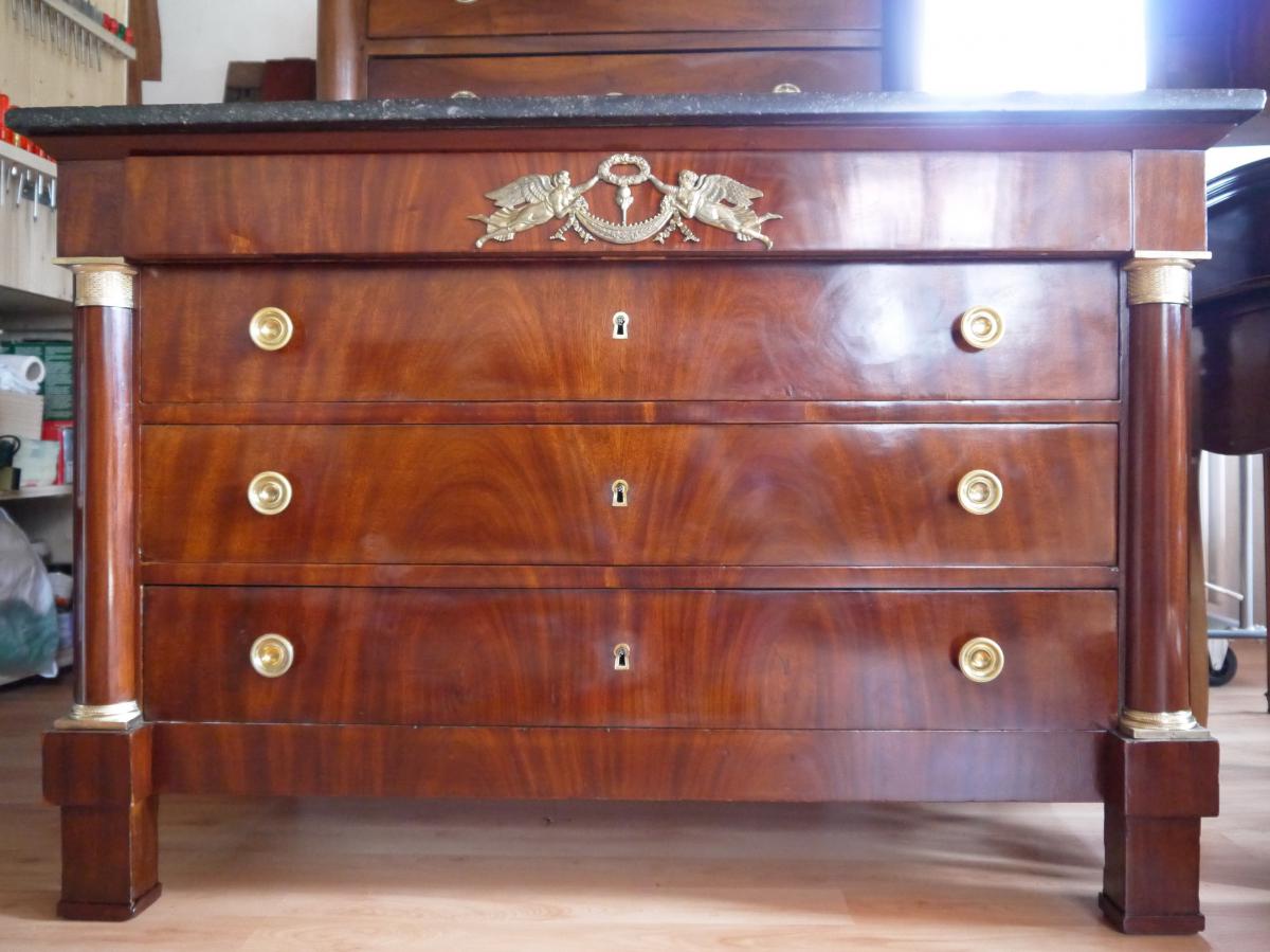 Empire Period Chest Of Drawers In Mahogany From Cuba