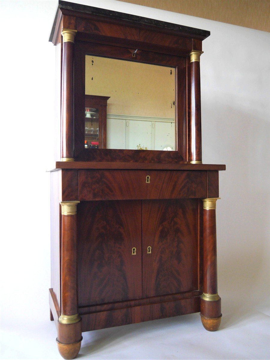 Bonheur Du Jour - Small Empire Style Secretary, 19th Century-photo-4