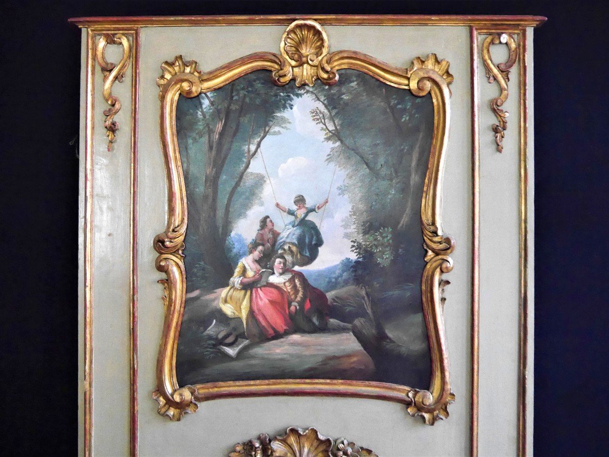 Trumeau d'époque Louis XV, XVIIIe Siècle-photo-3