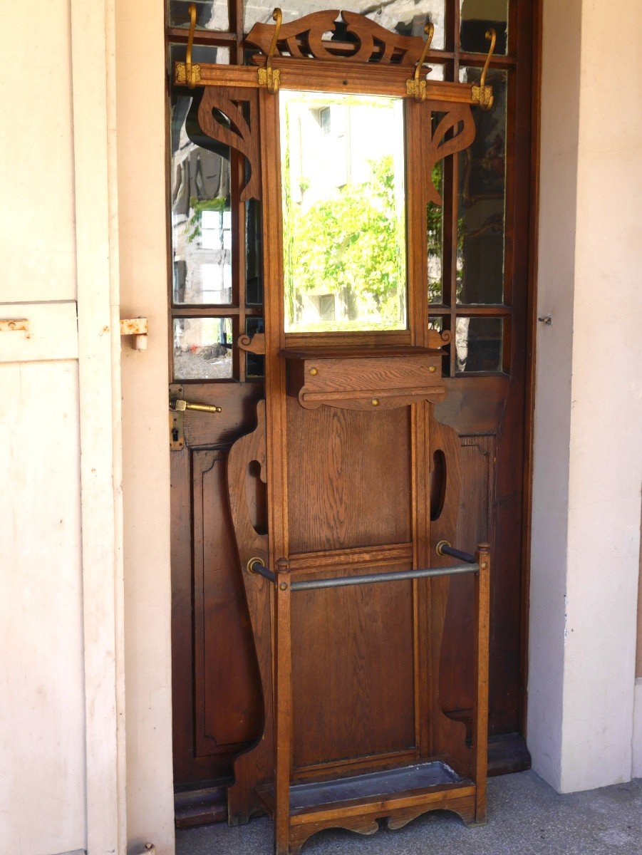 Wall-mounted Coat Rack, Art Nouveau Period, Circa 1900