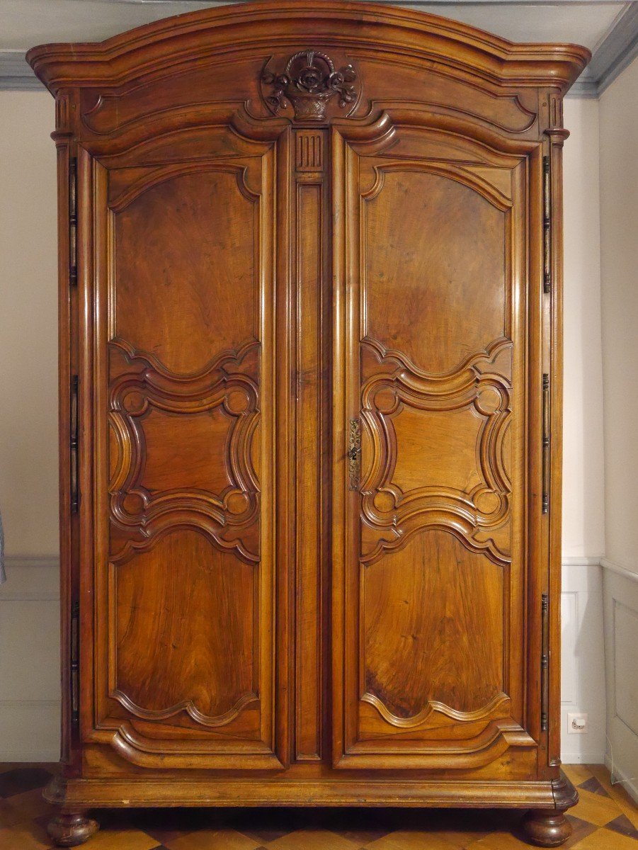 Large Walnut Wardrobe, 18th Century